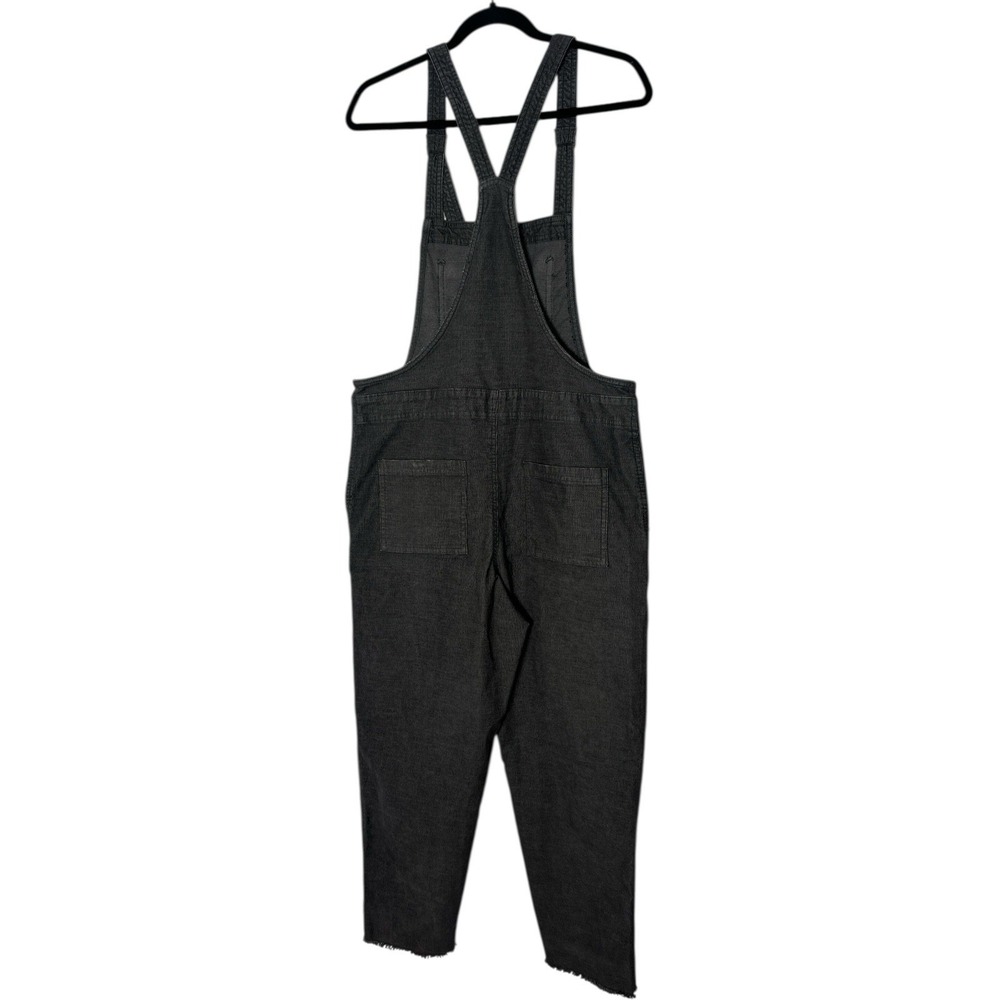 Aerie Overalls Women's Medium Corduroy Raw Hem Patch Pockets Dark Gray - Picture 9 of 10